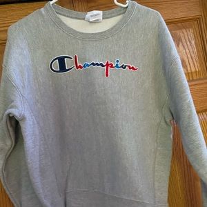 Woman’s Cropped Reverse Knit Sweatshirt